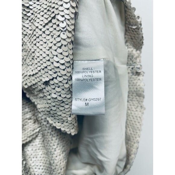 DO+BEl Women's Sequin Halter Ruffle Mini Dress Size M Beige NEW - Picture 8 of 9